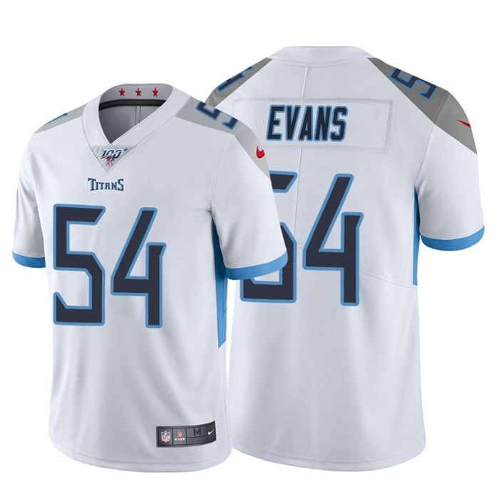 Men's Tennessee Titans #54 Rashaan Evans 100th White Vapor Untouchable Stitched Jersey